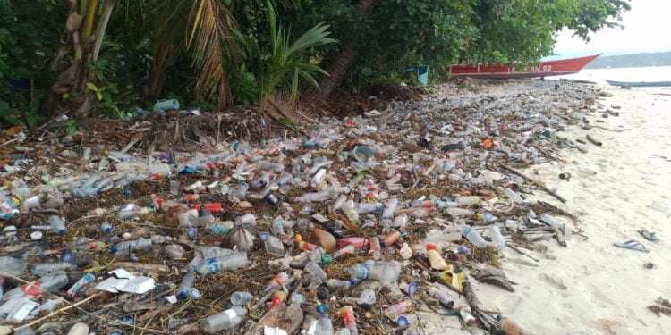 Tumpukan Sampah Cemari Pulau Lemon